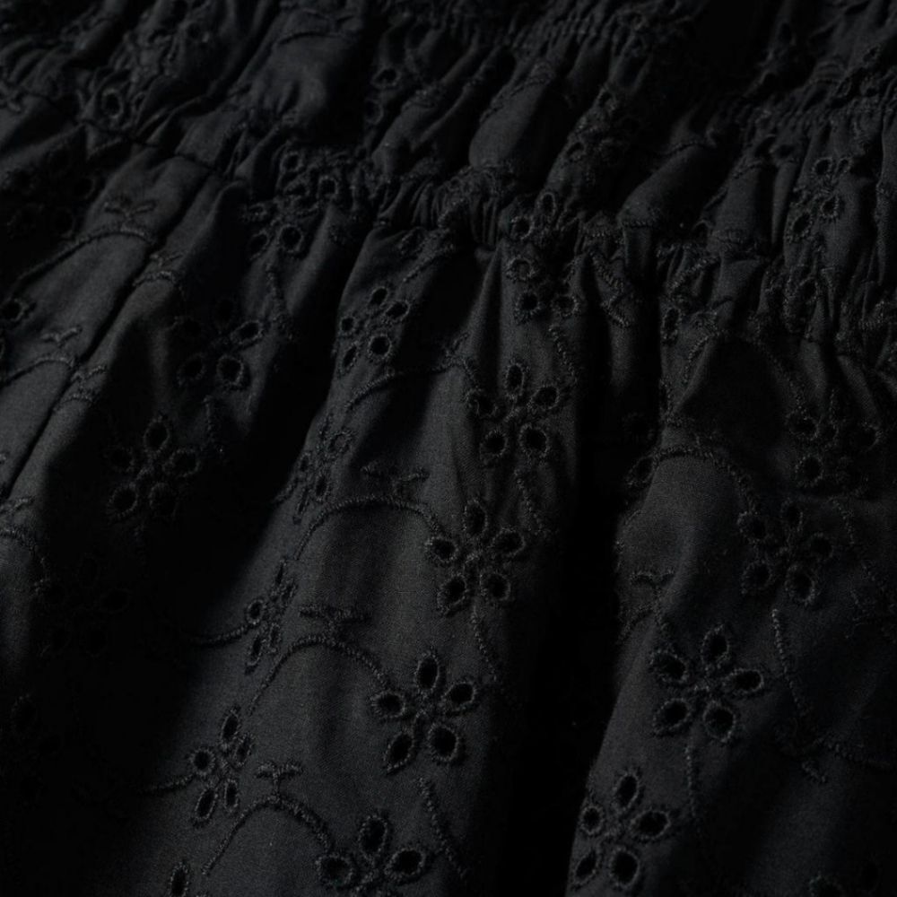 Mango Black Open Work Eyelet Halter with Ruffle Hem Dress - Picture 6 of 12